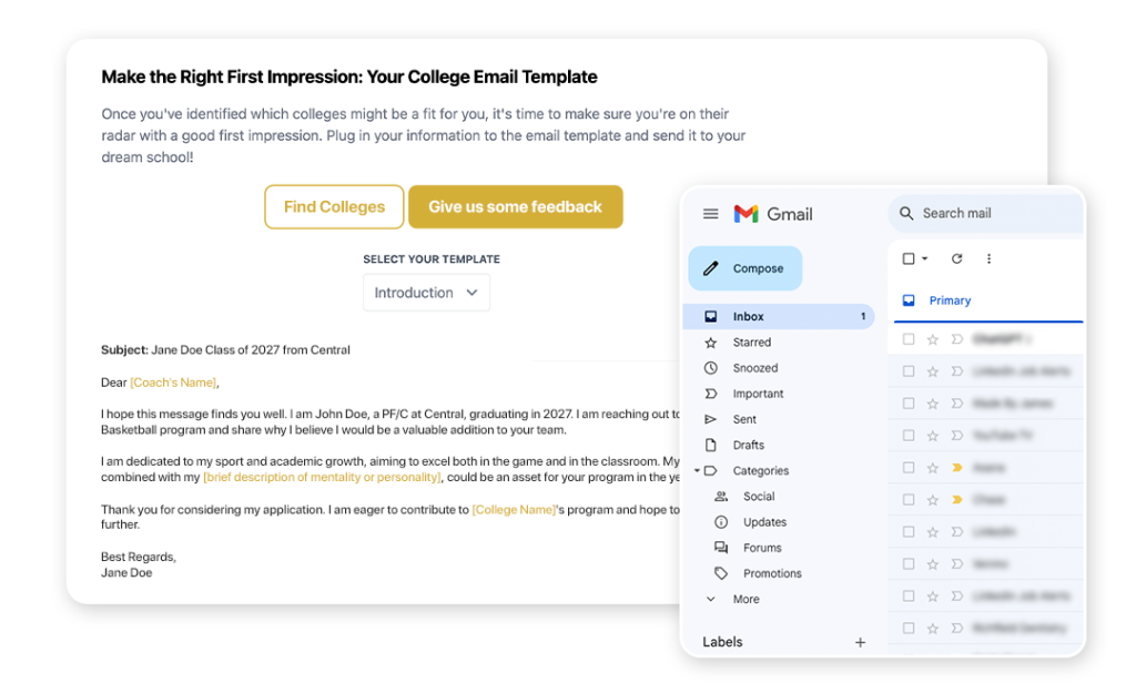 College Email Template